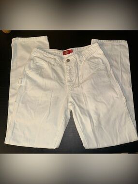 Dickies White Straight Leg Cargo Pants